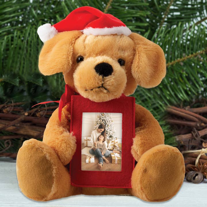 Neil Enterprises - Wholesale Stuffed/Plush Toy - Kids & Baby - Santa Dog Stuffed Plush with Picture Frame