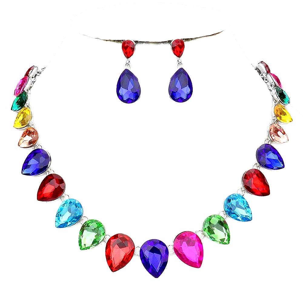 Diacly - Wholesale Jewelry Set - Pear Connection Crystal Necklace Set13