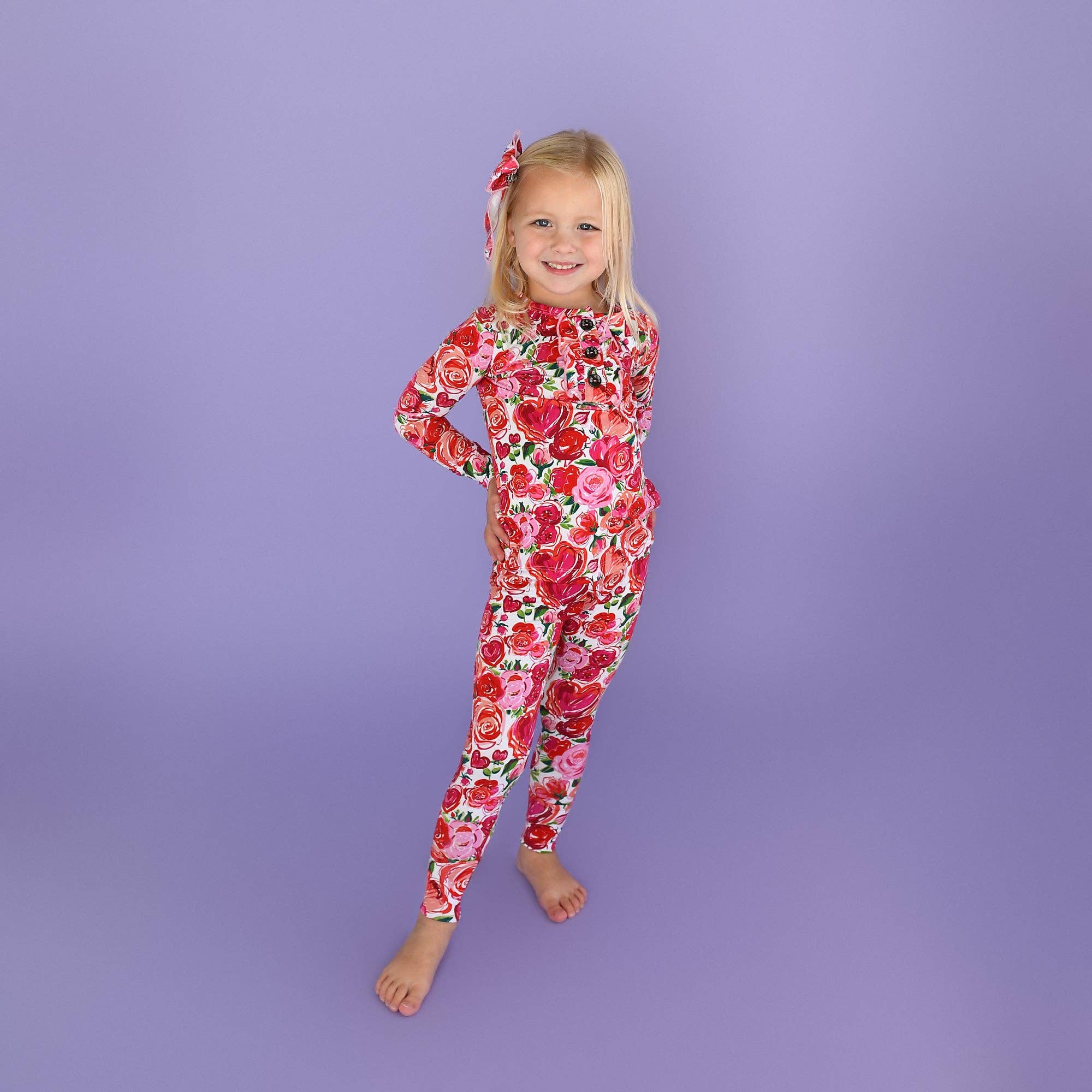 Gigi and Max – wholesale Sleepwear set – Kids – Rose Ruffle Two Piece Bamboo Toddler Outfit2