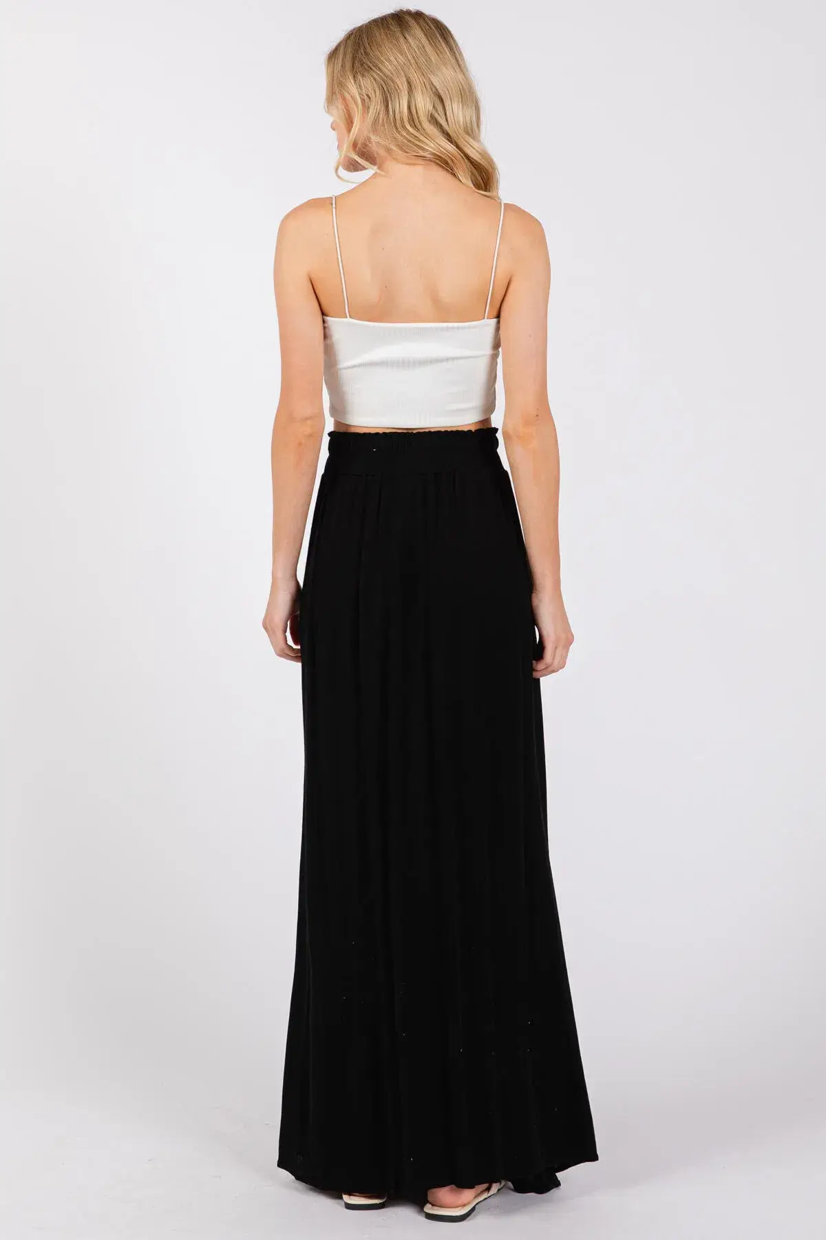 Final Touch - Wholesale Skirt - Women's - Solid Thigh Split Maxi Skirt - S80050A3