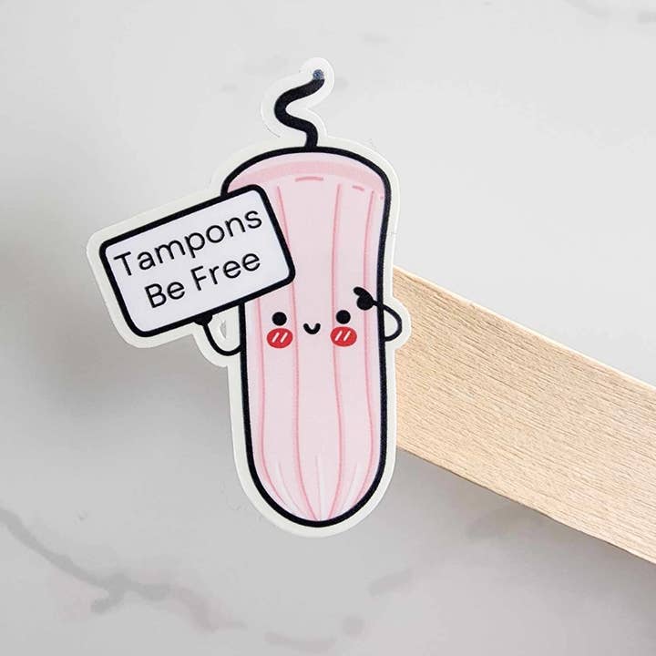 Tampons Be Free Decal for wholesale by Jane Unbound