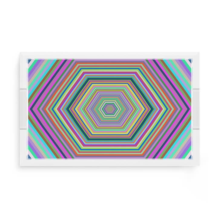 Plateau décoratif rectangulaire en acrylique Hex Dylan pour la vente par Nicolette Mayer Collection