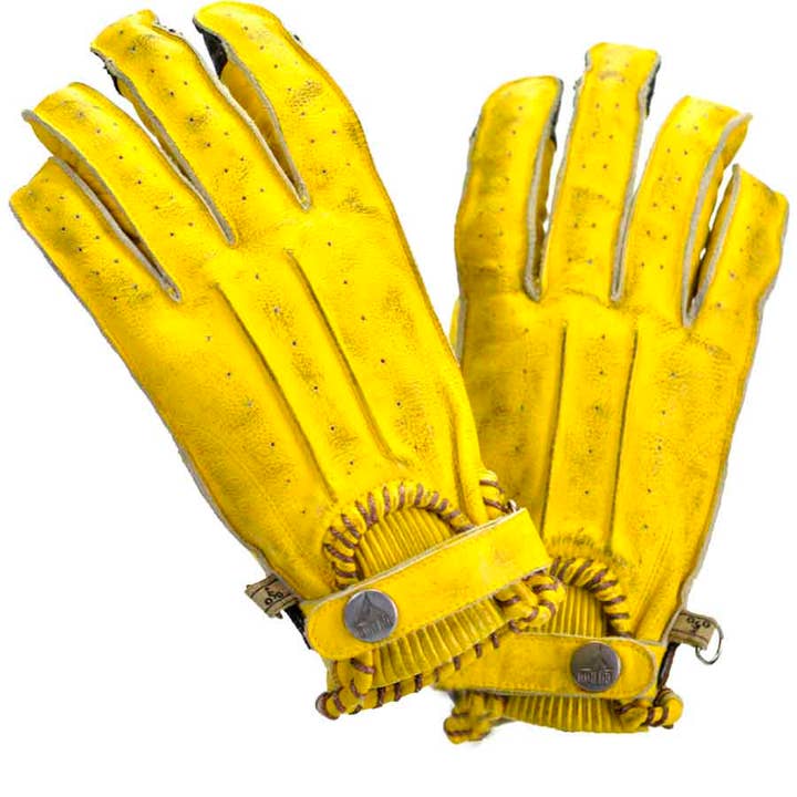 Vintage mustard leather gloves for wholesale by Mitchumm Industries