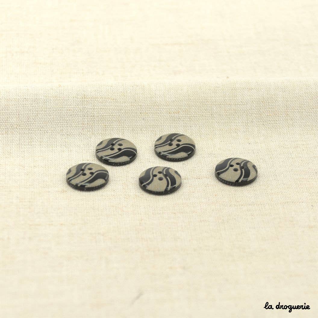 LA DROGUERIE - Wholesale Sewing Button/Snap - Button "The Pyla undulations" 28 mm2