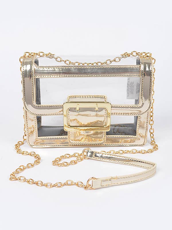 Borsa a tracolla trasparente con bordo a specchio per la vendita all'ingrosso da parte di Shop Neighbors