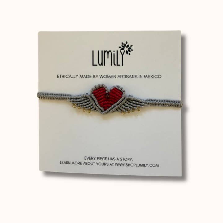 Lumily - Wholesale Woven/Braided Bracelet - Macrame Woven Heart Wings Pull String Bracelet - Mexico16