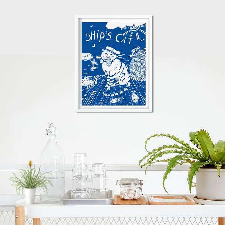 Port and Lemon - Wholesale Art Print - Ships Cat Art Print by Port and Lemon1