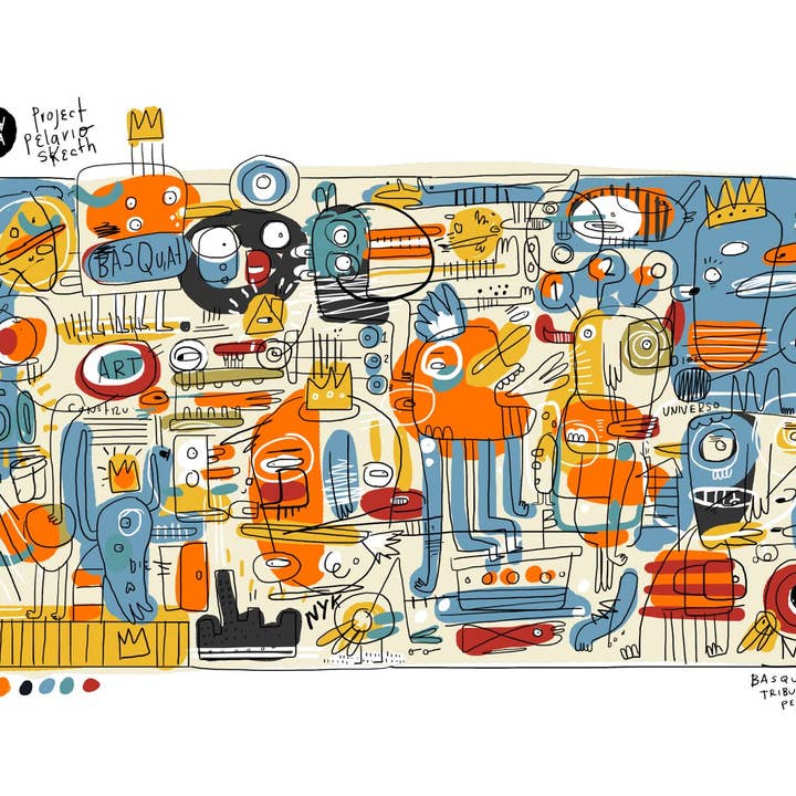 Basquiat by Pegatina Criolla Art Print for wholesale by Robert Allen