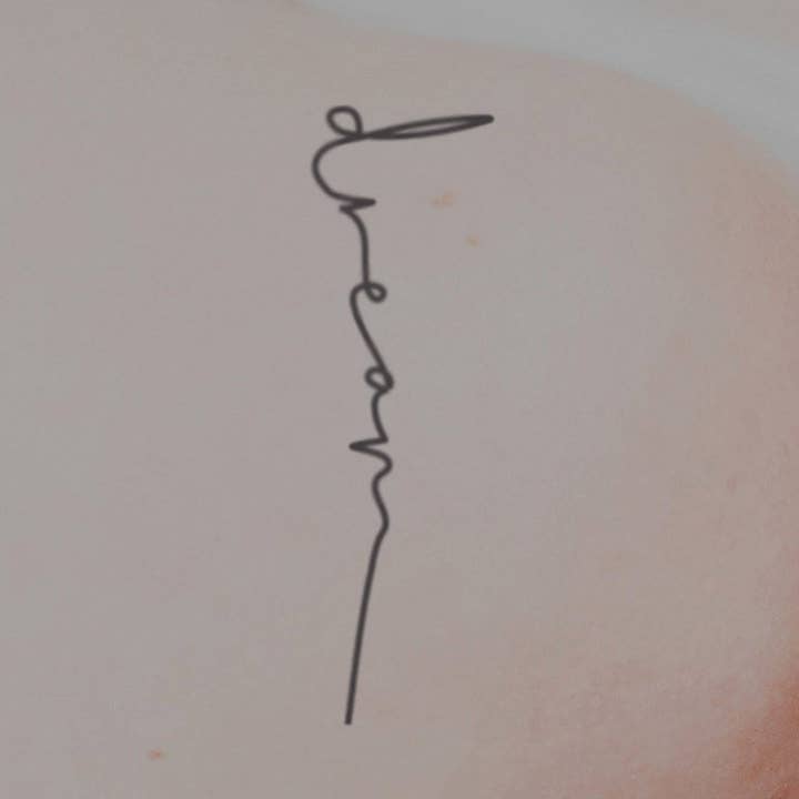 Tillfällig tatuering av ordet dröm som betyder dröm (uppsättning 3) för wholesale av encredelicate