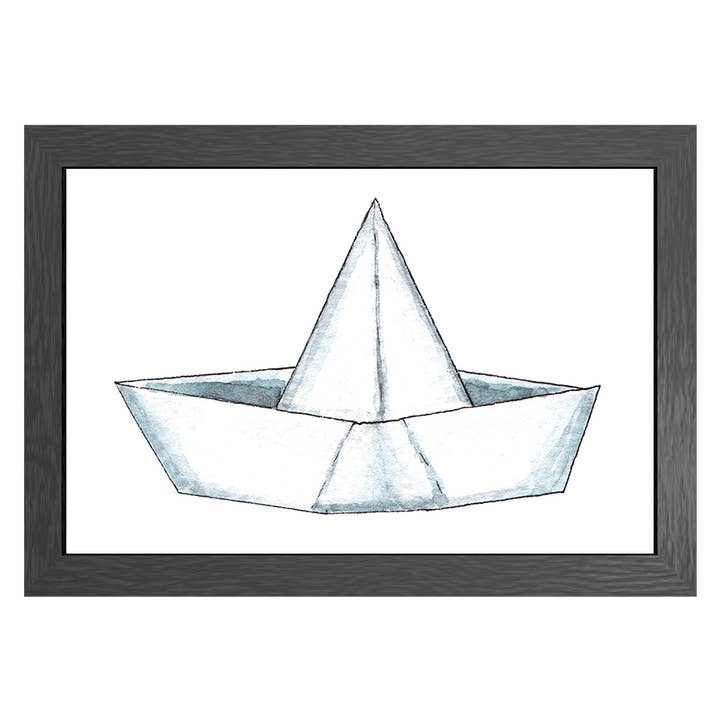 Poster A3 Bateau en papier dans le cadre pour la vente par JOYIN