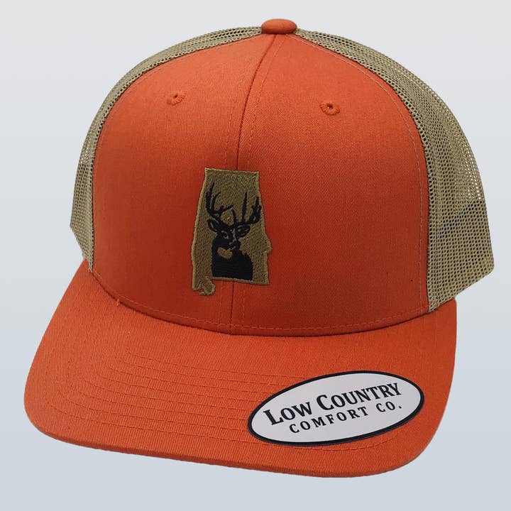 Alabama Deer Orange/Khaki Hat for wholesale by Riverbed Threads
