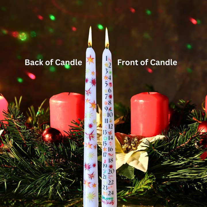 Designs by Michaela - Wholesale Tapered Candle/Candlestick - Advent Candle, Christmas Taper Candles, Religious Decor