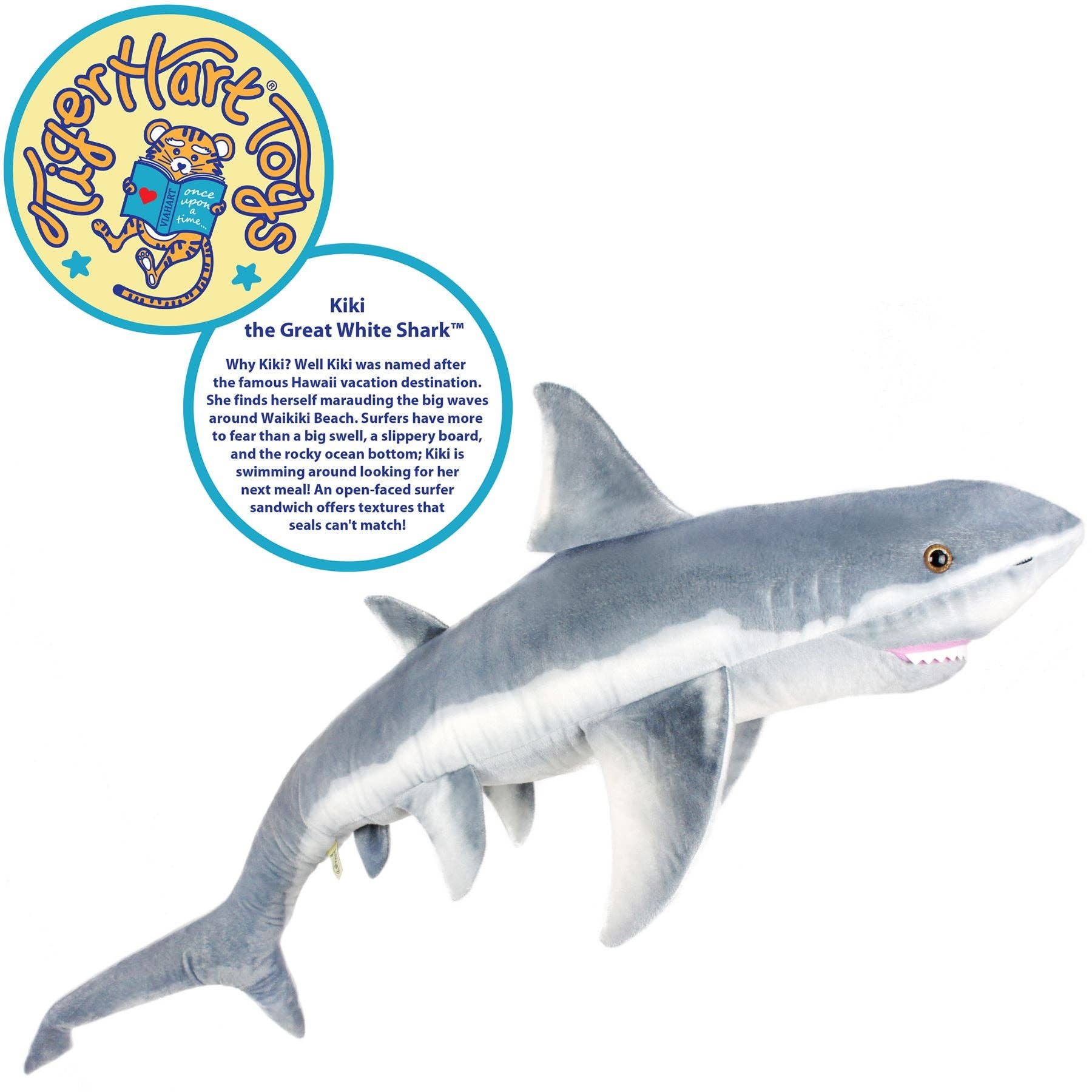 VIAHART Toy Co. - Wholesale Stuffed/Plush Toy - Kids & Baby - Kiki The Great White Shark | 52 Inch Stuffed Animal Plush1