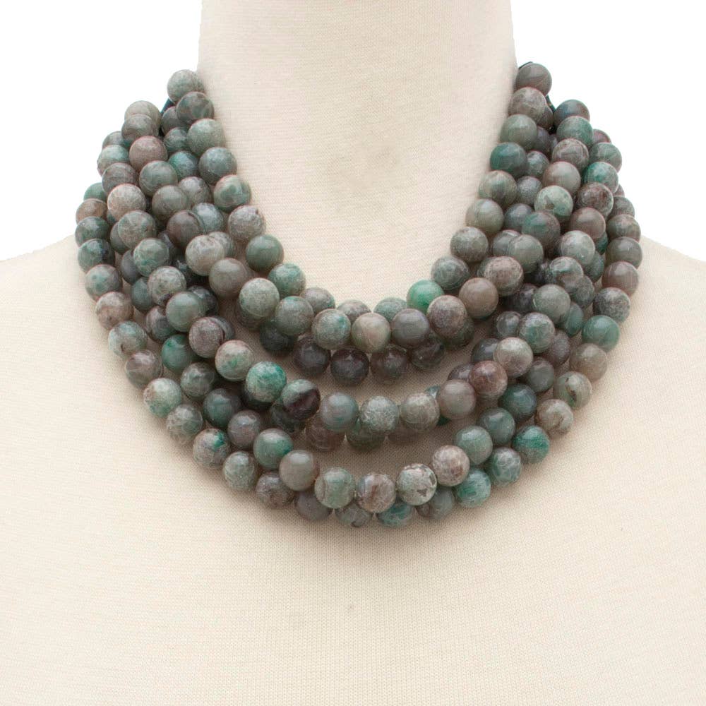 anbfashion - Wholesale Beaded/Pearl Necklace - *BEST* NEW BELLA CHUNKY BEADED LAYERED MAGNETIC NECKLACE 23
