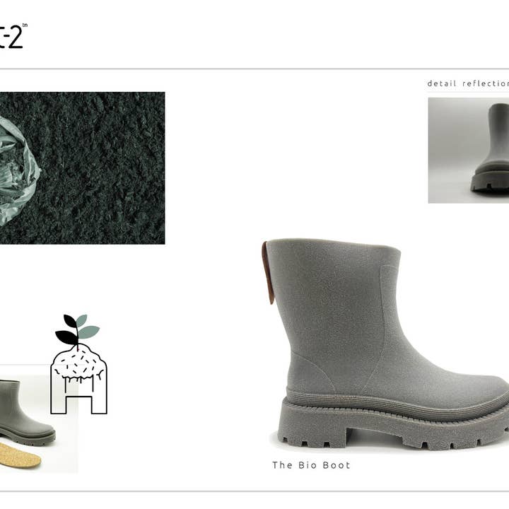 nat-2™ Bio Boot grey green vegan | 100% waterproof biodegradable rainboots for wholesale on Faire3
