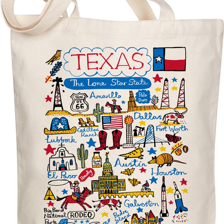 Texas Boutique Map Art Tote for wholesale by Morado Designs