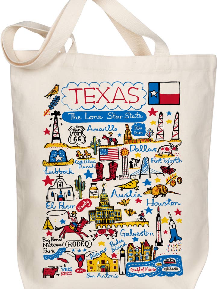Texas Boutique Map Art Tote for wholesale by Morado Designs