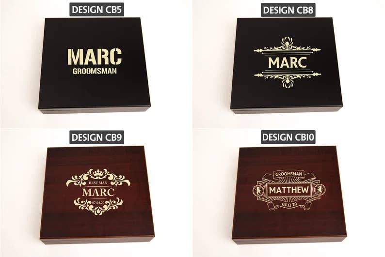 Engrave My Memories - Venta al por mayor Humidificadores/accesorios de puros - Humidor de regalo para padrinos de boda, caja de cigarros Humidor personalizada4