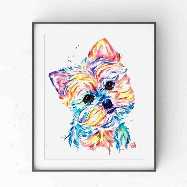 Yorkie Watercolor Painting - Pet Art Cards, Pet Gift for wholesale by Whitehouse Art