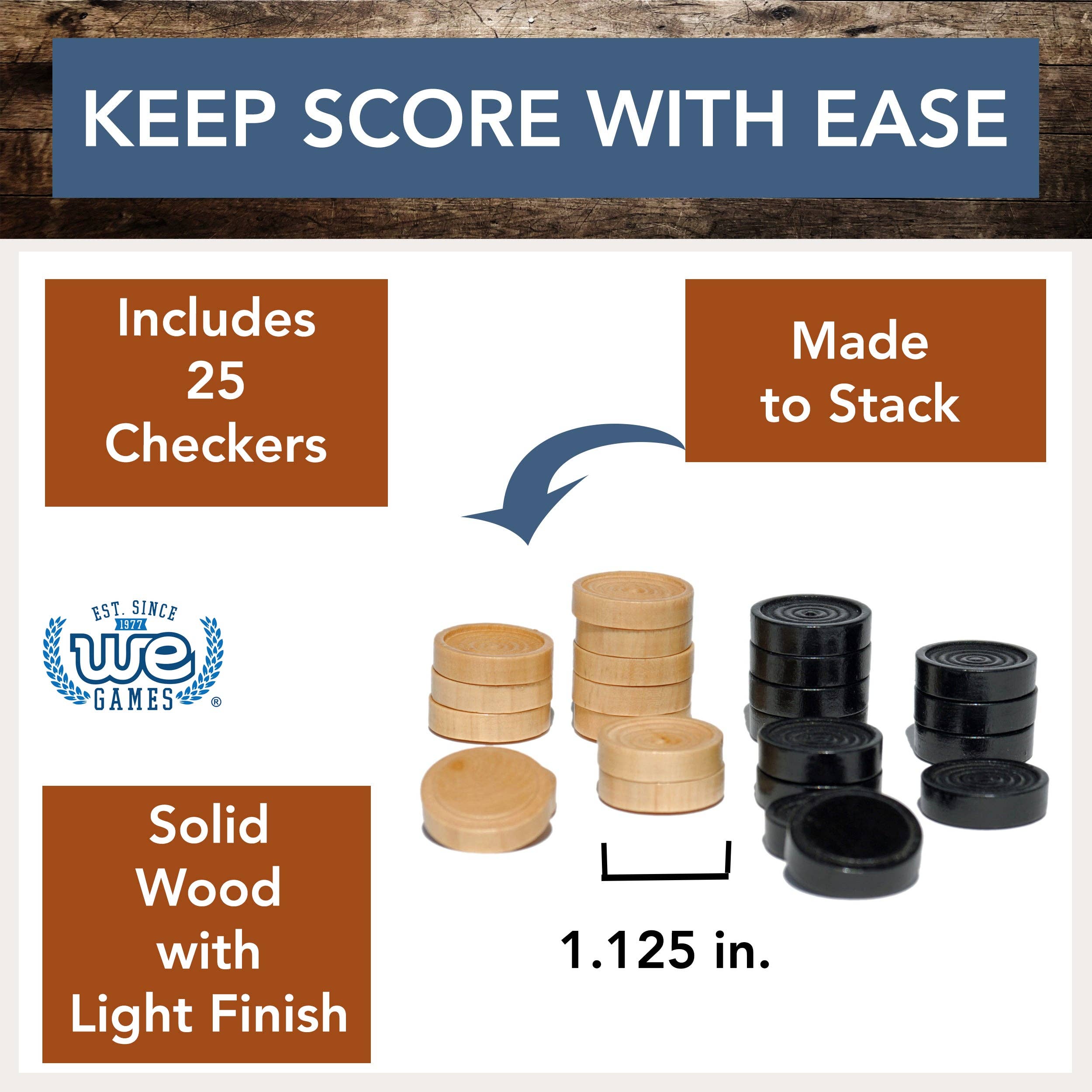 Wood Expressions - Wholesale Board Game - WE Games Wood Backgammon Pieces with Cloth Pouch15