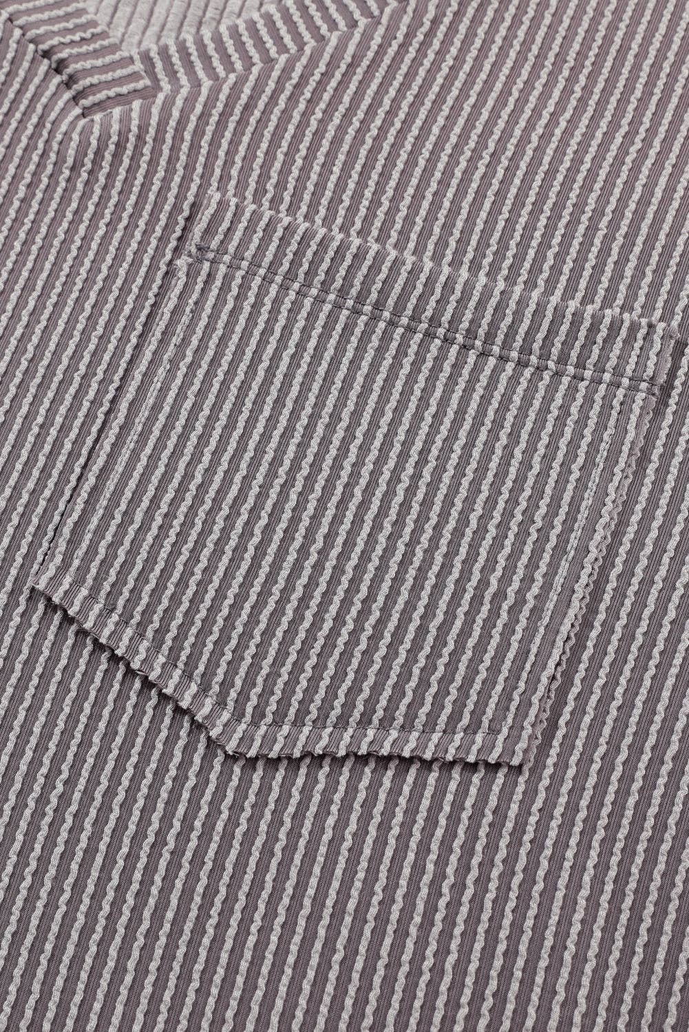 Lovesoft - Wholesale T-Shirt - Women's - Women's Valerian Corded V Neck Chest Pocket Loose T-shirt31