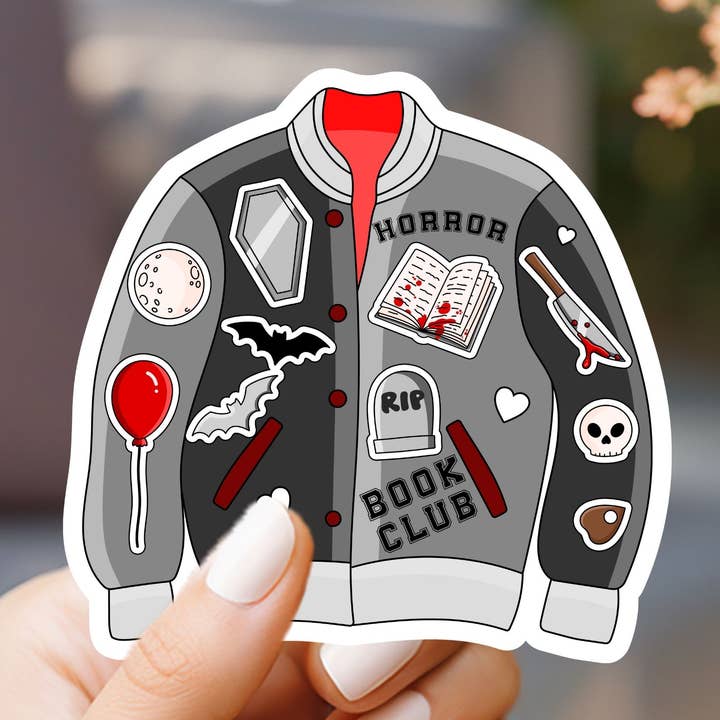Horror Book Club Jacket Sticker for wholesale by Market by Mari
