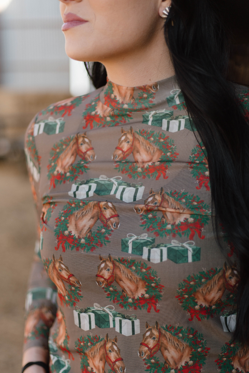 Sterling Kreek - Wholesale Blouse - Women's - Ribbons on the Range Mesh Top1