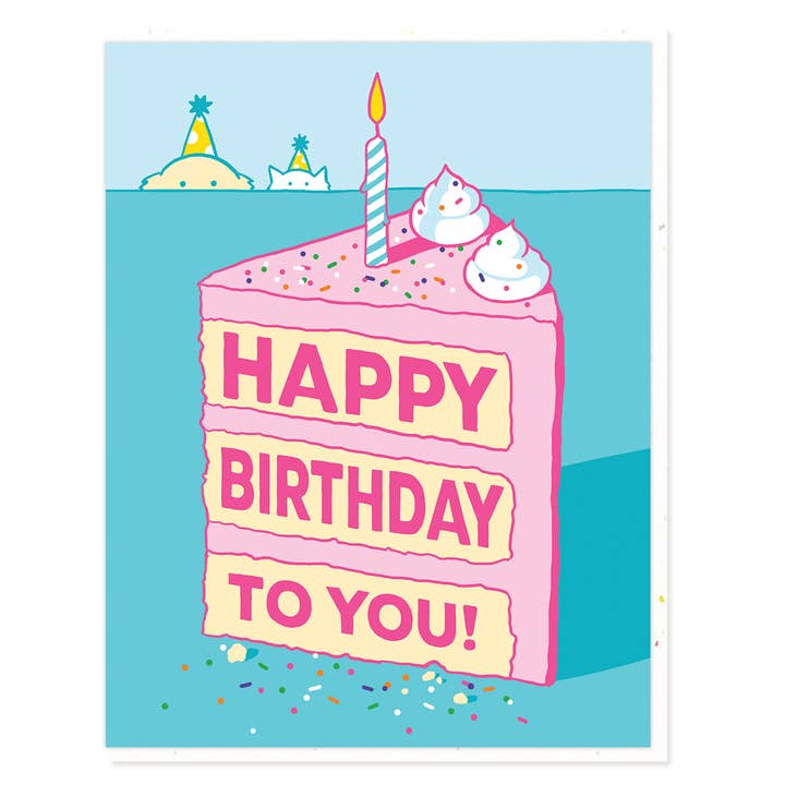 Biglietto di compleanno con fetta di torta per la vendita all'ingrosso da parte di Semi Sweet Press