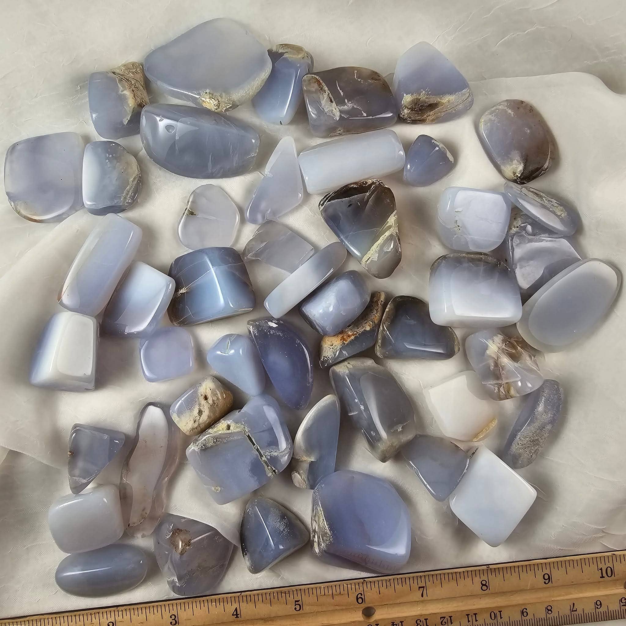Aquamarine Daydream Wholesale – wholesale Spiritual stone/crystal – Blue Chalcedony Freeform Tumbles 1kg ~ Polished Crystals3