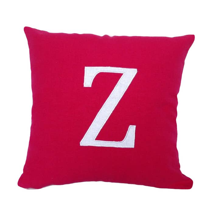 Pink Alphabet Pillow, Initial Pillow for wholesale by Snazzy Living