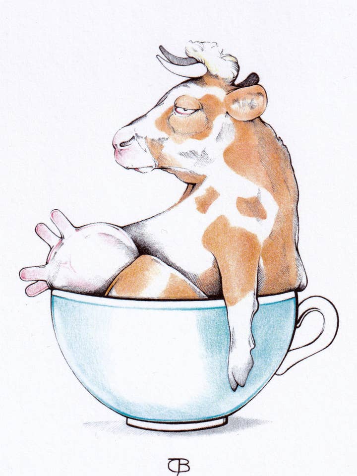 Kunsttryk - A5, signeret - „Milchkaffee“ for engroshandel hos Julian Opitz