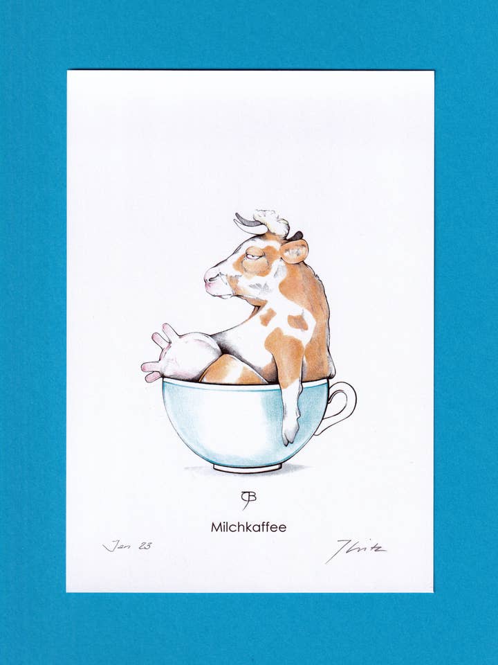 Stampa artistica - A5, firmata - «Milchkaffee» per la vendita all'ingrosso da parte di Julian Opitz