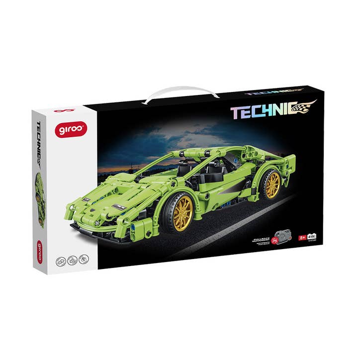 Giros Incastri 8+ Technic Racing Car Pullback Verde per la vendita all'ingrosso da parte di AJ Aguiar