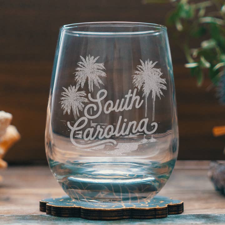Verres à boire de l'État de Caroline du Sud pour la vente par Benoit's Design Co.