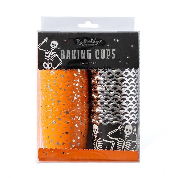 PLCC714B - Silver Folie Spooky Skelett matkoppar (50 st) för wholesale av My Mind’s Eye