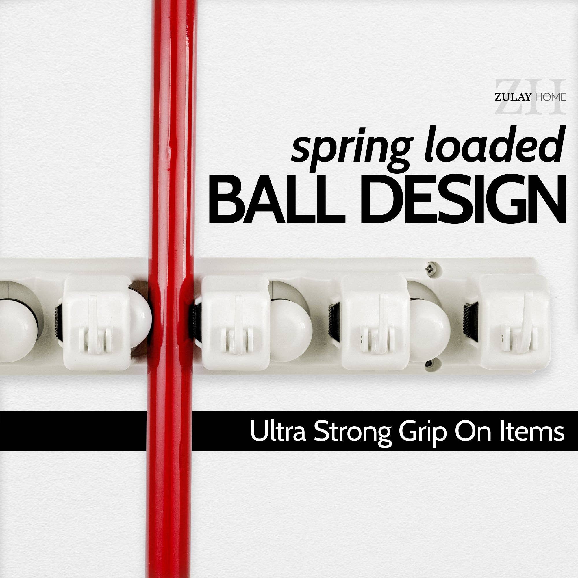 Zulay Kitchen - Wholesale Wall Hook - Mop and Broom Organizer Wall Mount 5 Slots15