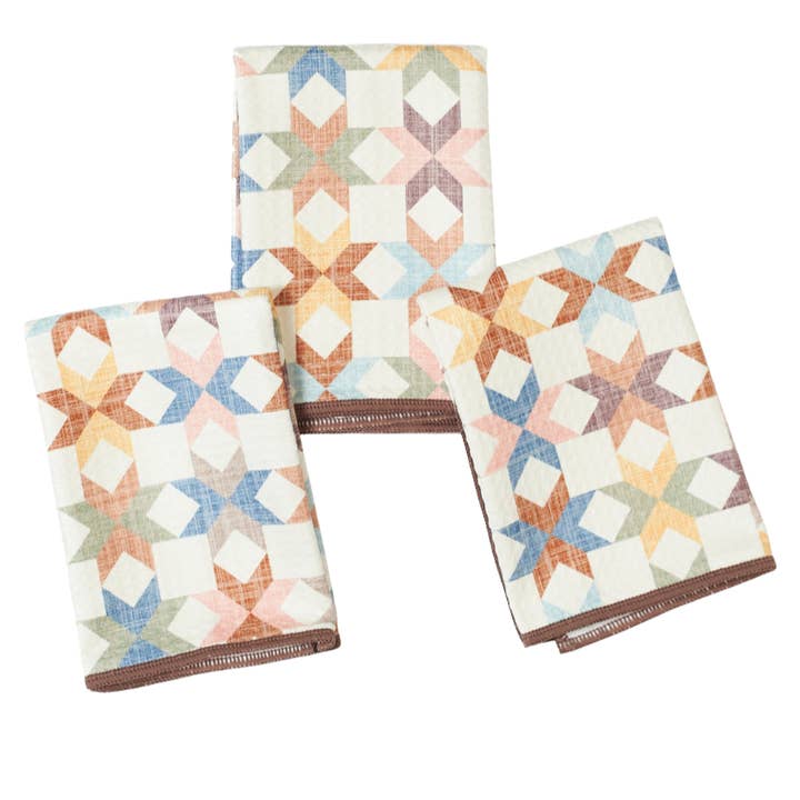 Mighty Mini Towel (Set di 3) - Star Quilt per la vendita all'ingrosso da parte di Once Again Home Co.