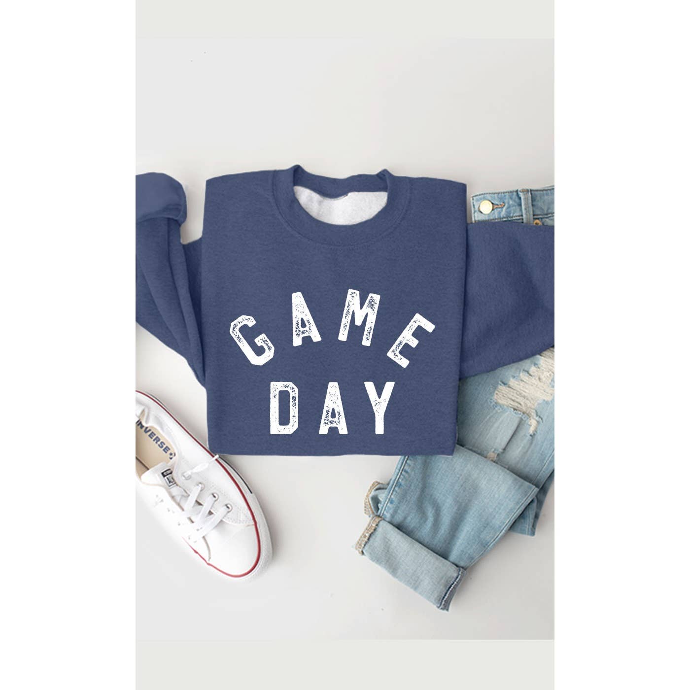 Kissed Apparel - Wholesale Graphic Sweatshirt - Women's - Retro Game Day Graphic Fleece Sweatshirt1