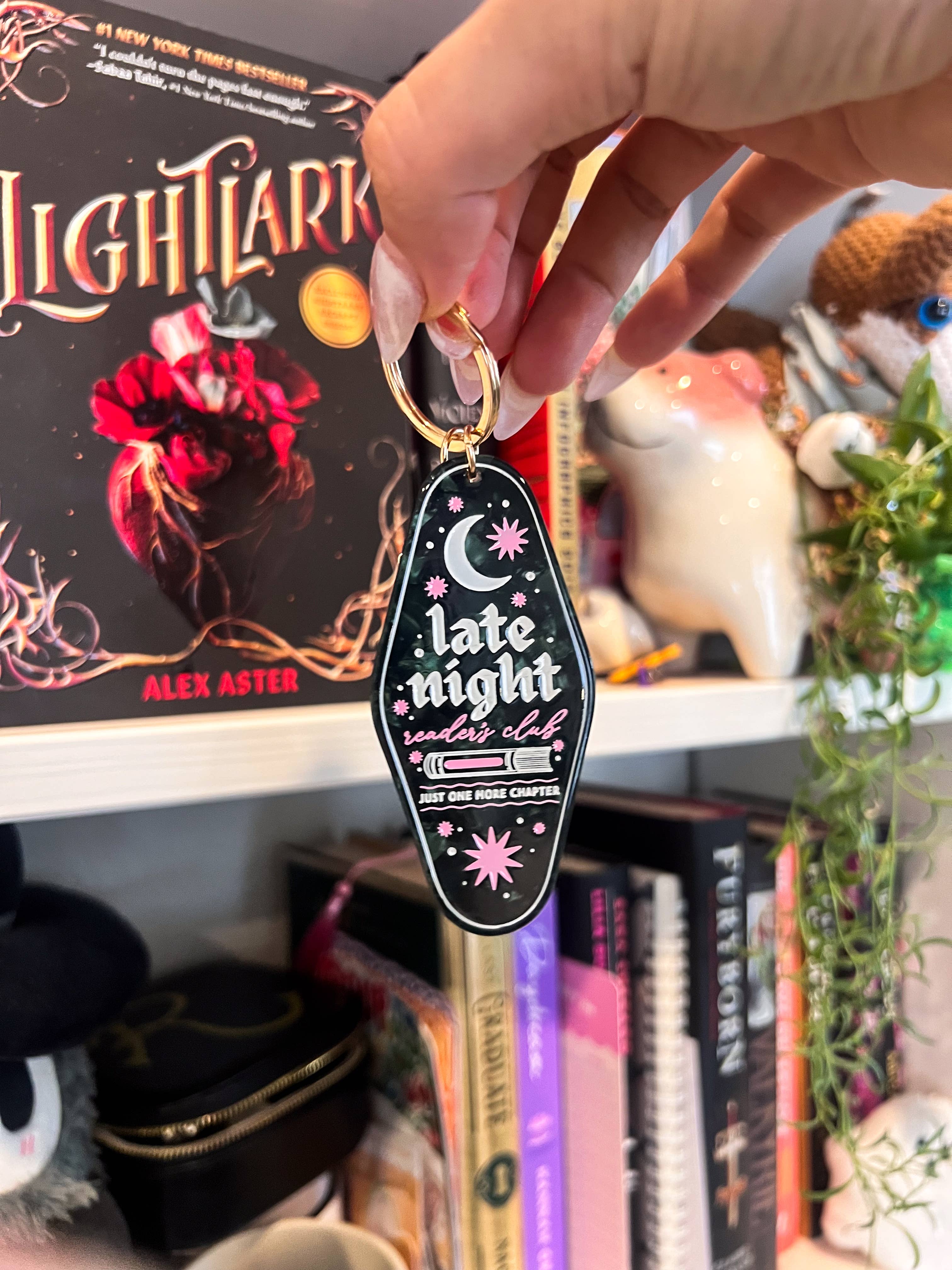 Jollie Ollie Designs - Wholesale Keychain - Women's - Late Night Readers Acrylic Keychain1