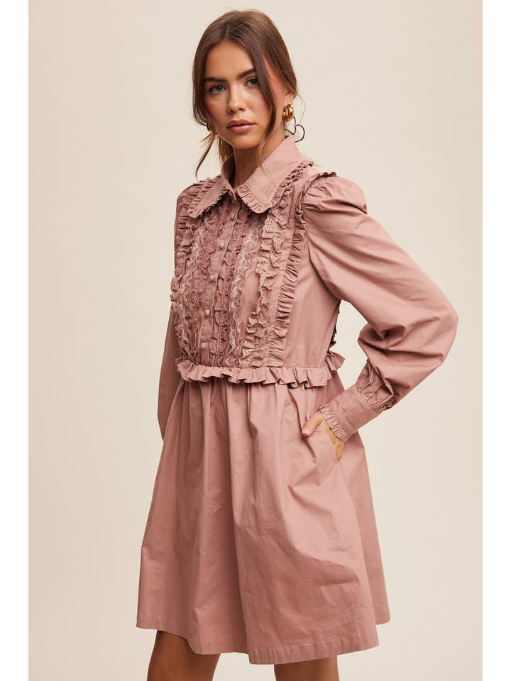 Listicle - Wholesale Dress – Women's - Floral Ruffle Mini Dress25