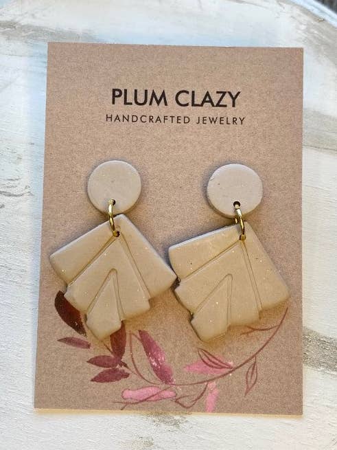 Beige Boho Dangle Earrings for wholesale by Plum Clazy