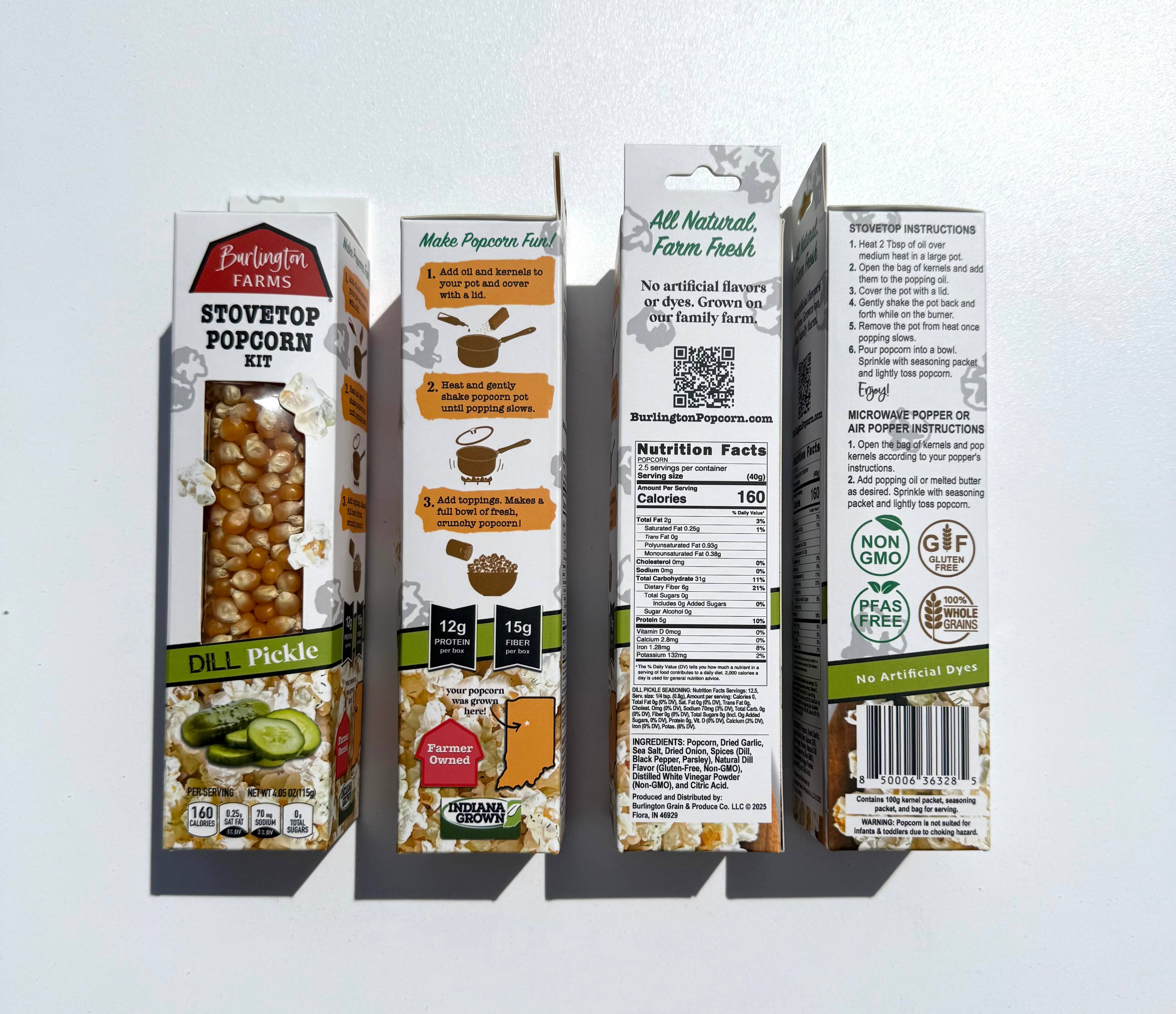 Poppin' Cobs Popcorn - Wholesale Popcorn - Burlington Farms Stovetop Kernels - Dill Pickle Seasoning1