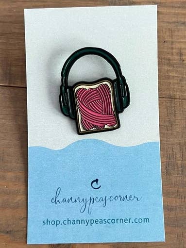 Fiber is my Jam Yarnie Enamel Pin for wholesale by Channypeascorner