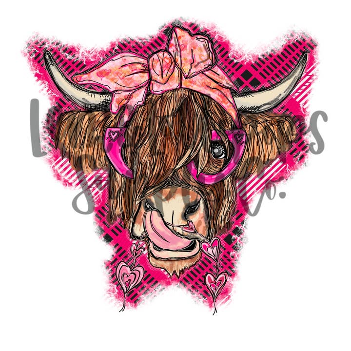 Pink Cow Valentine Sticker for wholesale by Lem&Lollipops Supply Co. LLC