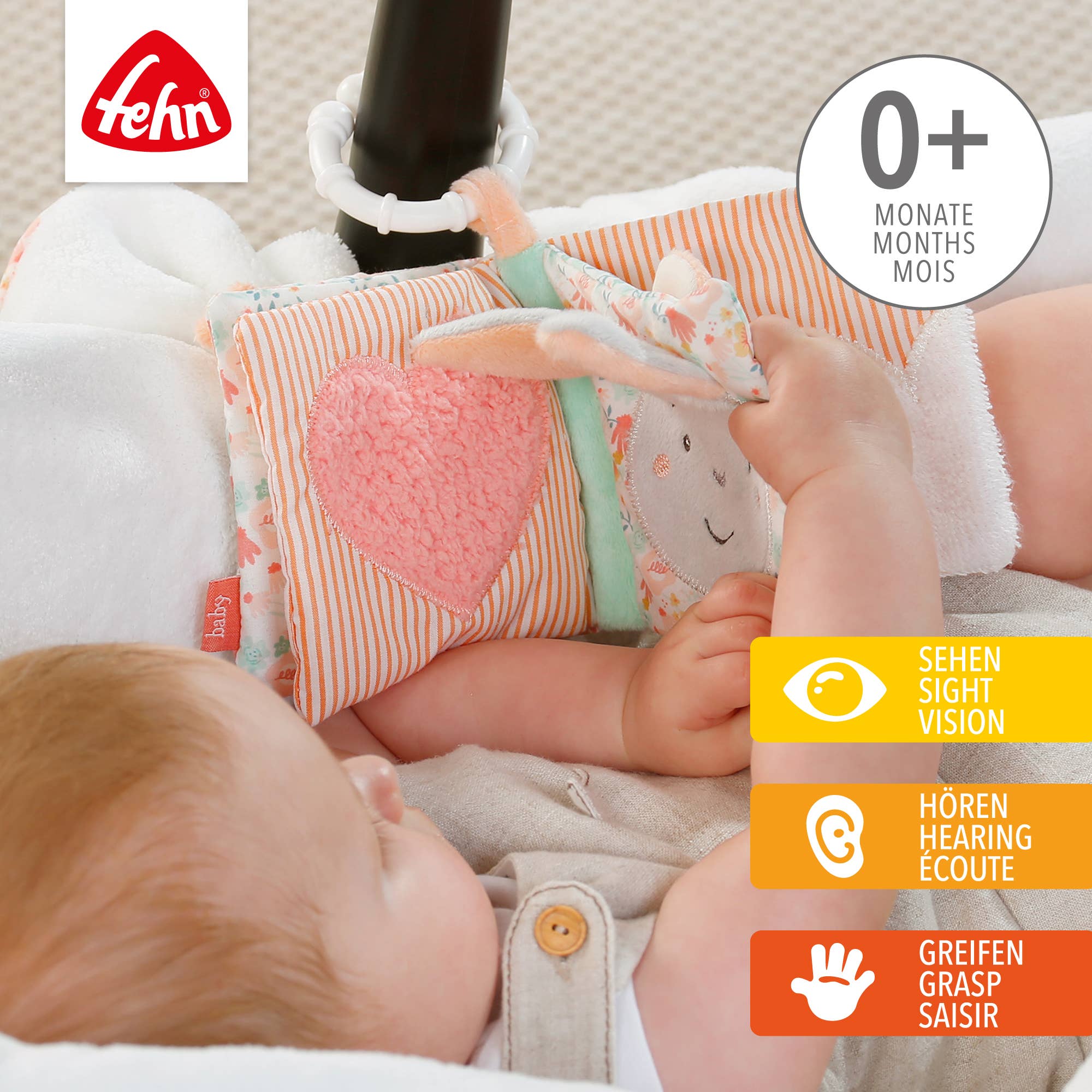 Fehn – Livro para bebés e crianças (0 a 2) por atacado – Livro de tecido Cisne Lake - livro sensorial com motivos de animais1