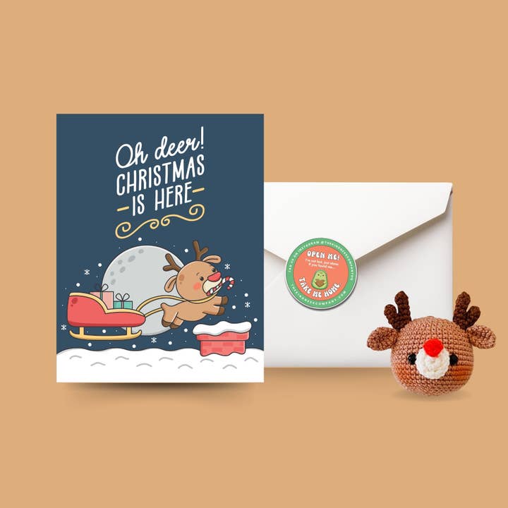 Carte de Noël et motif de renne pour la vente par The Kindness Company