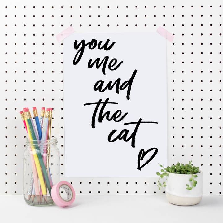 Jij, ik en de kat kunstprint voor wholesale door Hue Complete Me