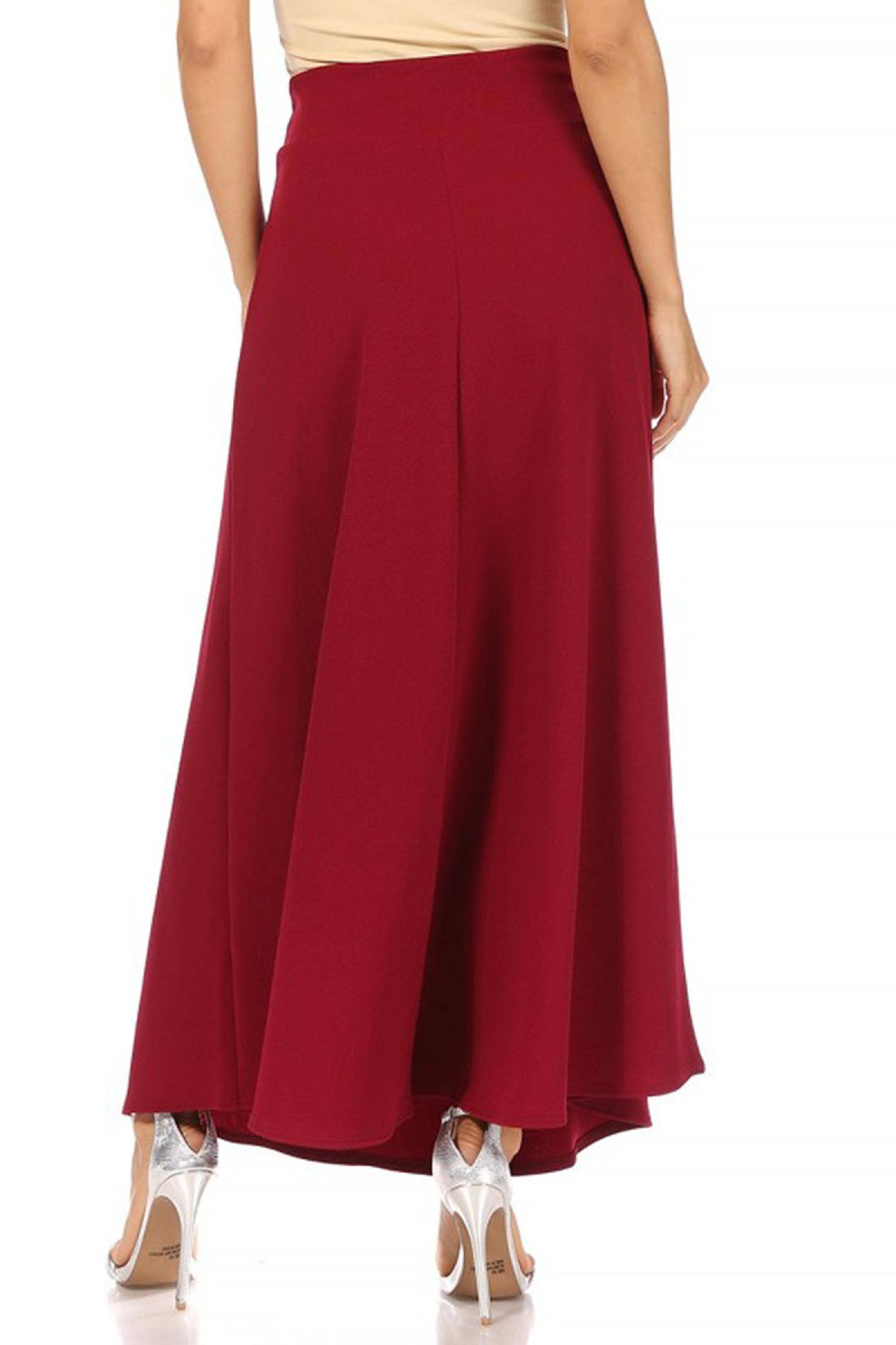 MOA COLLECTION - Wholesale Skirt - Women's - Women's Casual Solid Flare A-line Long Skirt7