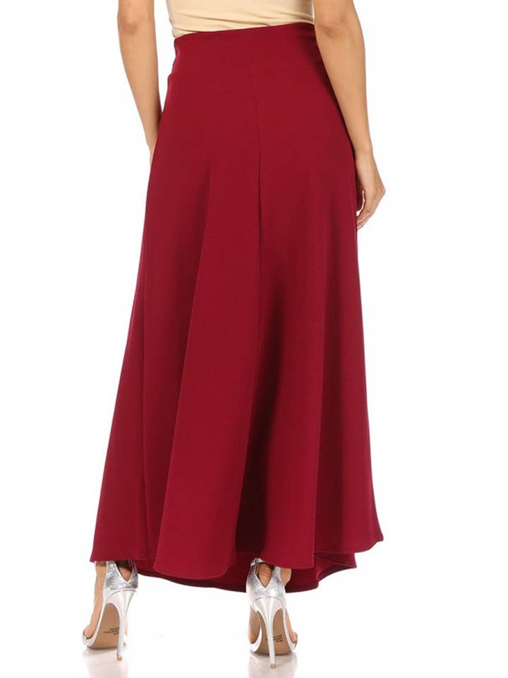 MOA COLLECTION - Wholesale Skirt - Women's - Women's Casual Solid Flare A-line Long Skirt7
