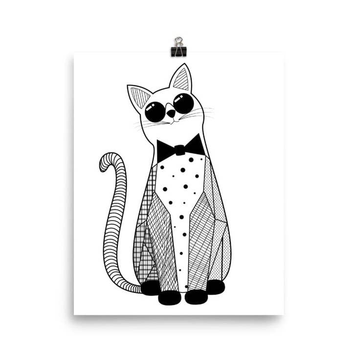 Jazz Cat Art Print for wholesale by Gavi Leveaux